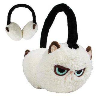 8" Extra Soft and Silky Grumpy Cat Plush Stuffed Animal Novelty Earmuffs