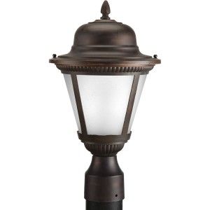 Progress Lighting P5445 2030K9 LED Outdoor Light, Westport 9W 9" 1 Light Post Lantern   Bronze