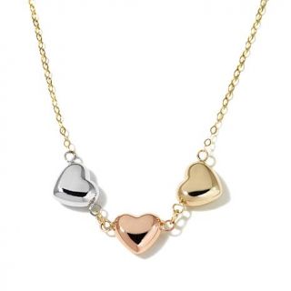 Michael Anthony Jewelry® 10K Tri Color 3 Heart 17" Necklace   7855970
