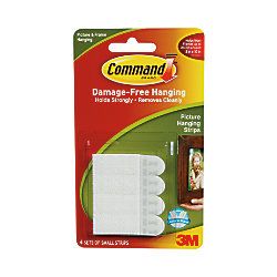 3M Command Damage Free Picture Hanging Strips Small Yellow Pack Of 4