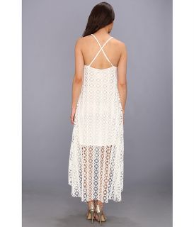tbags los angeles high low crochet cami dress w braided strap white