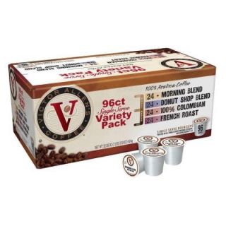 Victor Allens Variety Pack Coffee 24 Each of Morn Blend, Donut Shop, 100% Colombian and French Roast (96 Single Serve Cups per Case) FG014319