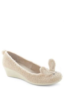 BC Footwear Hop To It Wedge in Cream  Mod Retro Vintage Flats