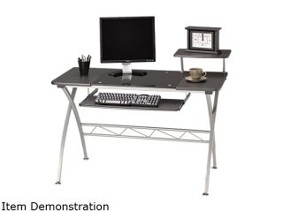 Mayline 972ANT Eastwinds Vision Computer Desk, 47 1/4 w x 27d x 34h, Anthracite with Black Glass