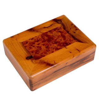 Inlaid Cross hatch Moroccan Thuya Wood Keepsake Box (Morocco)