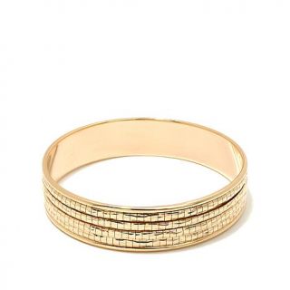 Bellezza Bronze Diamond Cut Link Style Bangle Bracelet   7653230