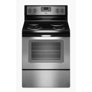 Whirlpool Freestanding 4.8 cu ft Self Cleaning Electric Range (Black on Stainless) (Common 30 in; Actual 29.875 in)