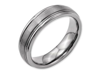 Titanium Grooved Edge 6mm Satin and Polished Band