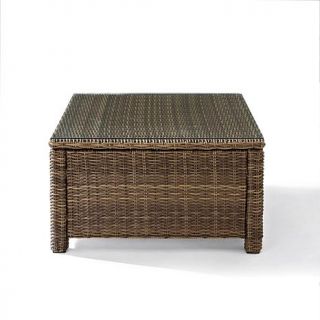 Crosley Biltmore Outdoor Wicker Sectional Glass Top Coffee Table   7743665