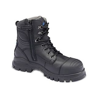 Blundstone Style 997 Black Lace Up Zip Safety Boot, 13