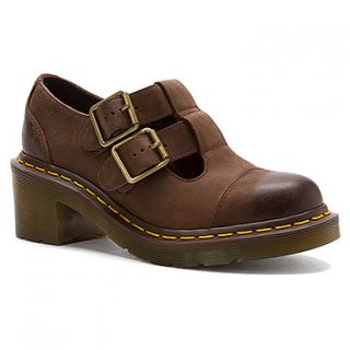 Dr. Martens Ivy Double Strap T Bar  Women's   Dark Brown Polished Wyoming