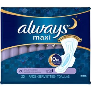 Always Maxi Extra Heavy Overnight Pads with Flexi Wings, (Choose your Count)