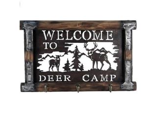 River's Edge Welcome To Deer Camp Coat Rack 908