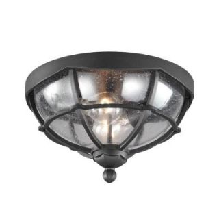 Feiss River North Collection 1 Light Textured Black Outdoor Flushmount OL9812TXB
