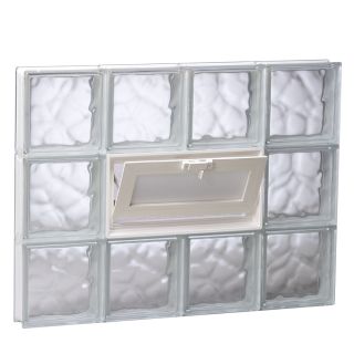 REDI2SET Wavy Pattern Frameless Replacement Glass Block Window (Rough Opening 46 in x 22 in; Actual 44.25 in x 21.25 in)