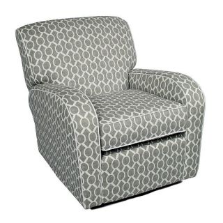 Silhouette Swivel Glider Recliner with White Piping   Domino Silver    Little Castle Furniture