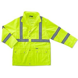 Ergodyne GloWear 8365 Class 3 Hi Visibility Rain Jacket, Lime, 2XL