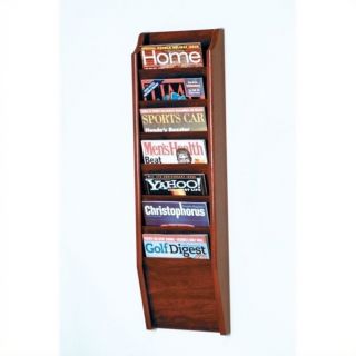 Wooden Mallet 7 Pocket Magazine Wall Rack in Mahogany   MR36 7MH