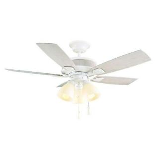 Hampton Bay Riverwalk 42 in. Matte White Ceiling Fan with Shatter Resistant Shades 43247