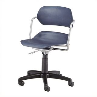 OFM Martisa Armless Swivel Office Chair with Silver Frame in Navy   200 SLVR NAVY