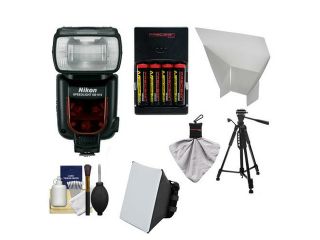 Nikon SB 910 AF Speedlight Flash with Batteries & Charger + Softbox + Reflector + Tripod + Cleaning Kit