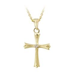 DB Designs 18k Gold over Sterling Silver Diamond Accent Cross Necklace