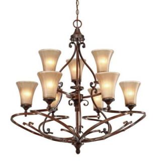 Sieva Collection 9 Light Russet Bronze Chandelier 0029MPRSB