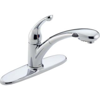 Delta Signature Single Handle Pull Out Sprayer Kitchen Faucet with Water Efficient in Chrome 470 WE DST