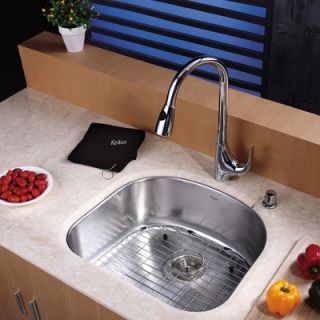 Kraus One Handle Single Hole Kitchen 18.5 Faucet with Soap Dispenser