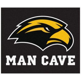 FANMATS NCAA University of Southern Mississippi Black Man Cave 5 ft. x 6 ft. Area Rug 17323