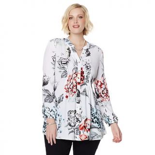 Melissa McCarthy Seven7 Button Down Pintuck Blouse   Plus   7953058