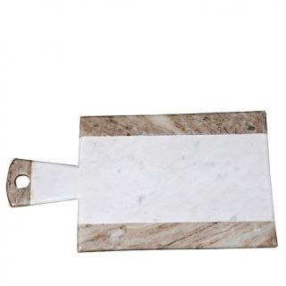 Home Essentials 15" Paddle shaped 2 Tone Marble Cutting Board   7874252