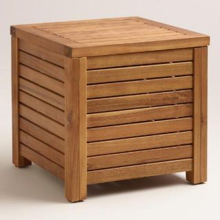 Wood Praiano Outdoor Storage Side Table