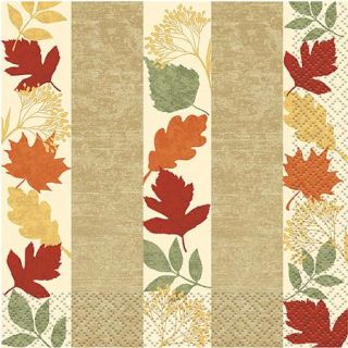 Painted Leaves Fall Beverage Napkins, 16ct
