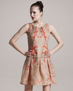 Wes Gordon Floral Print Organza Dress