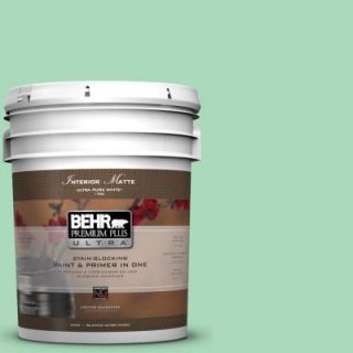 BEHR Premium Plus Ultra 5 gal. #P410 3 Shanghai Jade Matte Interior Paint 175005