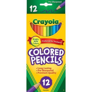 Crayola Long Barrel Colored Woodcase Pencils, 12 count