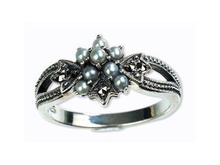Star Gaze Silver Natural Seed Pearl Ring (Size 5)