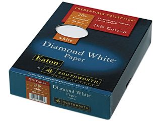 Southworth 31 220 10 25% Cotton Diamond White Business Paper, 20 lbs., 8 1/2 x 11, 500/Box