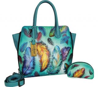 Womens Anuschka Medium Expandable Convertible Tote   Floating Feathers