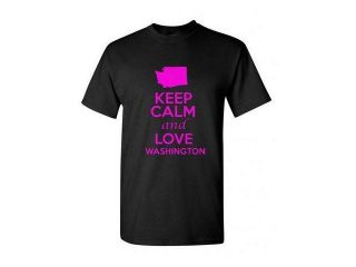 Keep Calm and Love Washington Adult T Shirt Tee