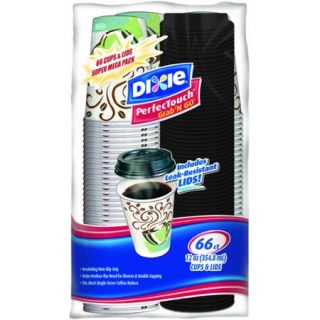 Dixie PerfecTouch Grab 'N Go Cups & Lids, 12 oz, 66 count
