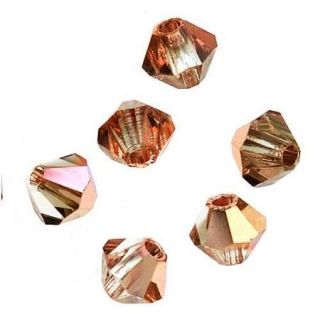 Preciosa Czech Crystal Bicones Glass Beads 4mm 'Crystal Capri Gold' (50)
