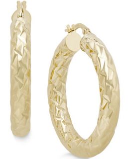 Diamond Cut Hoop Earrings in 14k Gold   Earrings   Jewelry & Watches