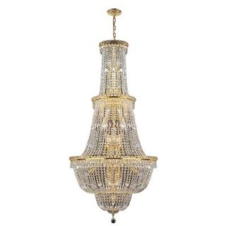Worldwide Lighting Empire Collection 34 Light Gold Crystal Chandelier W83033G28