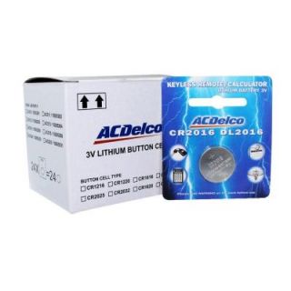 ACDelco Lithium Button Cell CR2016 3 Volt Battery (24 Pack) AC664