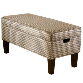 Brown Houndstooth Storage Ottoman   Shopping   Great Deals