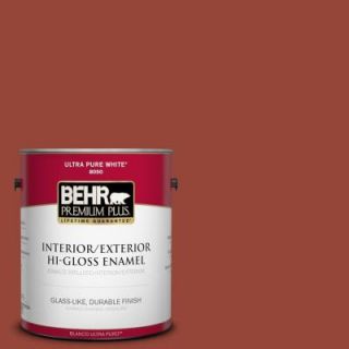BEHR Premium Plus 1 gal. #S H 200 New Brick Hi Gloss Enamel Interior/Exterior Paint 830001