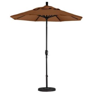 California Umbrella 7 1/2 ft. Fiberglass Push Tilt Patio Umbrella in Teak Olefin GSPT758302 F71