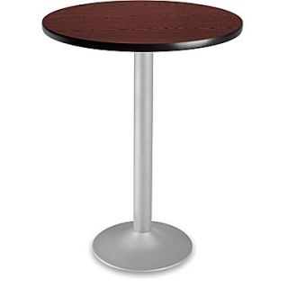 OFM 41 1/4 x 30 x 30 Round Laminate Flip Top Folding Cafe Table, Mahogany